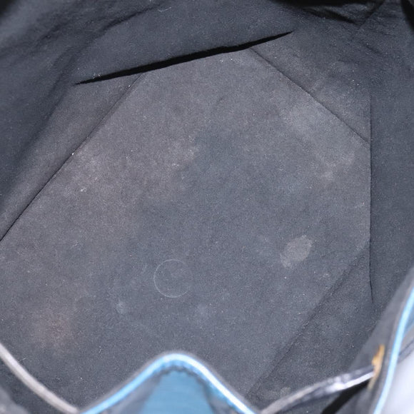 LOUIS VUITTON Epi Petit Noe Shoulder Bag Bicolor Black Blue M44152 Auth 114681