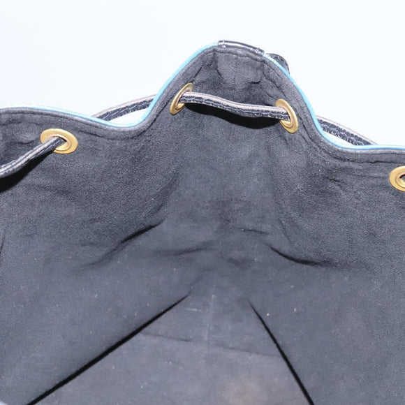 LOUIS VUITTON Epi Petit Noe Shoulder Bag Bicolor Black Blue M44152 Auth 114681