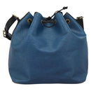 LOUIS VUITTON Epi Petit Noe Shoulder Bag Bicolor Black Blue M44152 Auth 114681-3