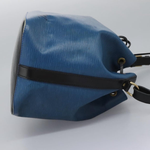 LOUIS VUITTON Epi Petit Noe Shoulder Bag Bicolor Black Blue M44152 Auth 114681