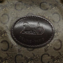 CELINE C Sulky Hand Bag PVC Dark Brown Gold Auth 114689-14