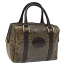 CELINE C Sulky Hand Bag PVC Dark Brown Gold Auth 114689-1