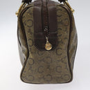 CELINE C Sulky Hand Bag PVC Dark Brown Gold Auth 114689-3