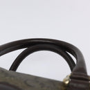 CELINE C Sulky Hand Bag PVC Dark Brown Gold Auth 114689-8