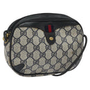 GUCCI GG Supreme Sherry Line Shoulder Bag PVC Navy Red 89 02 066 Auth 114713-1