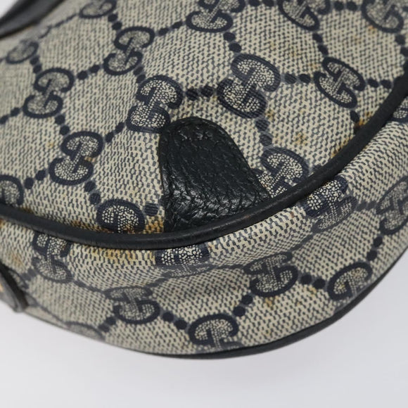 GUCCI GG Supreme Sherry Line Shoulder Bag PVC Navy Red 89 02 066 Auth 114713