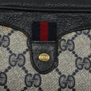 GUCCI GG Supreme Sherry Line Shoulder Bag PVC Navy Red 89 02 066 Auth 114713-14