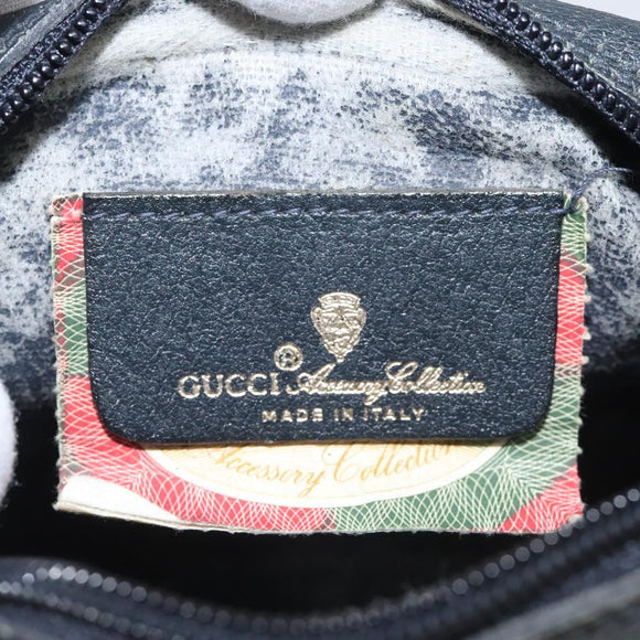 GUCCI GG Supreme Sherry Line Shoulder Bag PVC Navy Red 89 02 066 Auth 114713