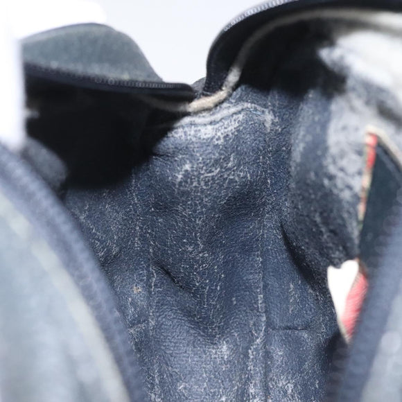 GUCCI GG Supreme Sherry Line Shoulder Bag PVC Navy Red 89 02 066 Auth 114713