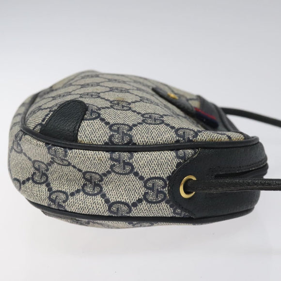 GUCCI GG Supreme Sherry Line Shoulder Bag PVC Navy Red 89 02 066 Auth 114713