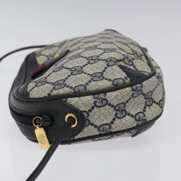 GUCCI GG Supreme Sherry Line Shoulder Bag PVC Navy Red 89 02 066 Auth 114713