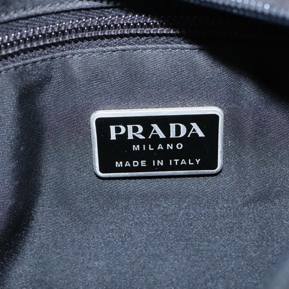 PRADA Shoulder Bag Nylon Black Silver Auth 114724
