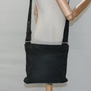 PRADA Shoulder Bag Nylon Black Silver Auth 114724-23