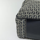 FENDI Zucchino Canvas Hand Bag Navy Silver Auth 114726-14