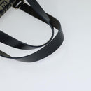 FENDI Zucchino Canvas Hand Bag Navy Silver Auth 114726-7