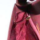 CARTIER Must Line Shoulder Bag Leather Bordeaux Gold Auth 114729-20