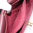 CARTIER Must Line Shoulder Bag Leather Bordeaux Gold Auth 114729-21