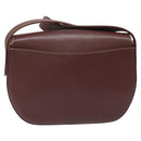 CARTIER Must Line Shoulder Bag Leather Bordeaux Gold Auth 114729-2