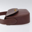 CARTIER Must Line Shoulder Bag Leather Bordeaux Gold Auth 114729-4