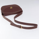 CARTIER Must Line Shoulder Bag Leather Bordeaux Gold Auth 114729-7