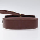 CARTIER Must Line Shoulder Bag Leather Bordeaux Gold Auth 114729-5