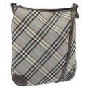 BURBERRY Nova Check Blue Label Shoulder Bag Nylon Gray Auth 114736-1