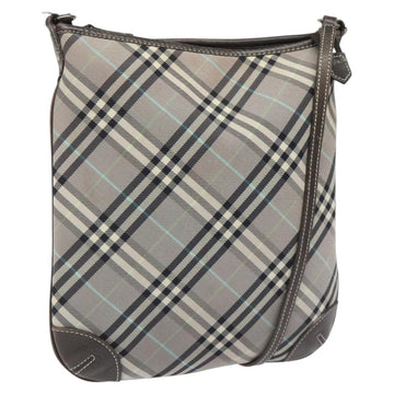 BURBERRY Nova Check Blue Label Shoulder Bag Nylon Gray Auth 114736