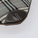 BURBERRY Nova Check Blue Label Shoulder Bag Nylon Gray Auth 114736-14