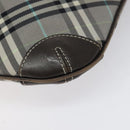 BURBERRY Nova Check Blue Label Shoulder Bag Nylon Gray Auth 114736-15