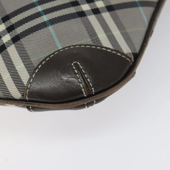 BURBERRY Nova Check Blue Label Shoulder Bag Nylon Gray Auth 114736