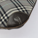 BURBERRY Nova Check Blue Label Shoulder Bag Nylon Gray Auth 114736-16