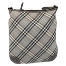 BURBERRY Nova Check Blue Label Shoulder Bag Nylon Gray Auth 114736-13