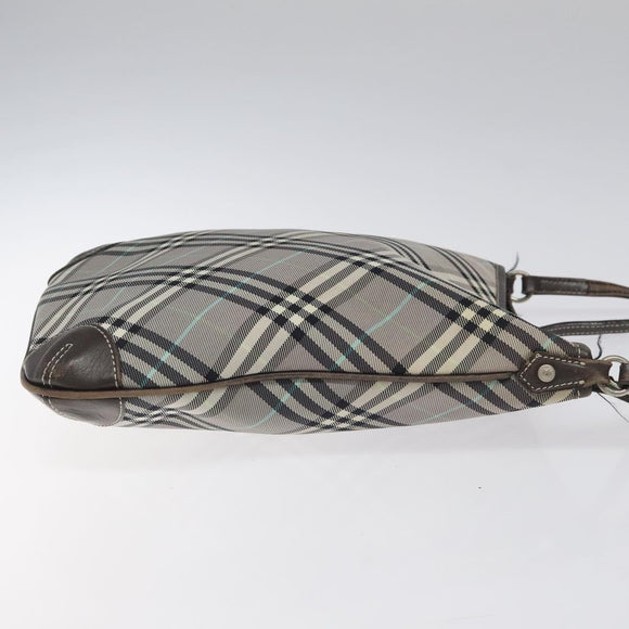 BURBERRY Nova Check Blue Label Shoulder Bag Nylon Gray Auth 114736
