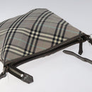 BURBERRY Nova Check Blue Label Shoulder Bag Nylon Gray Auth 114736-6