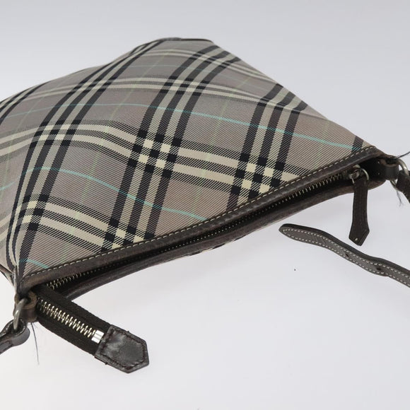 BURBERRY Nova Check Blue Label Shoulder Bag Nylon Gray Auth 114736
