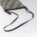 BURBERRY Nova Check Blue Label Shoulder Bag Nylon Gray Auth 114736-7