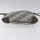 BURBERRY Nova Check Blue Label Shoulder Bag Nylon Gray Auth 114736-5