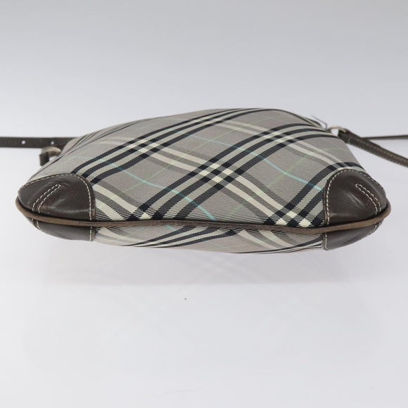 BURBERRY Nova Check Blue Label Shoulder Bag Nylon Gray Auth 114736