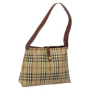 BURBERRY Nova Check Shoulder Bag PVC Beige Auth 114737-1