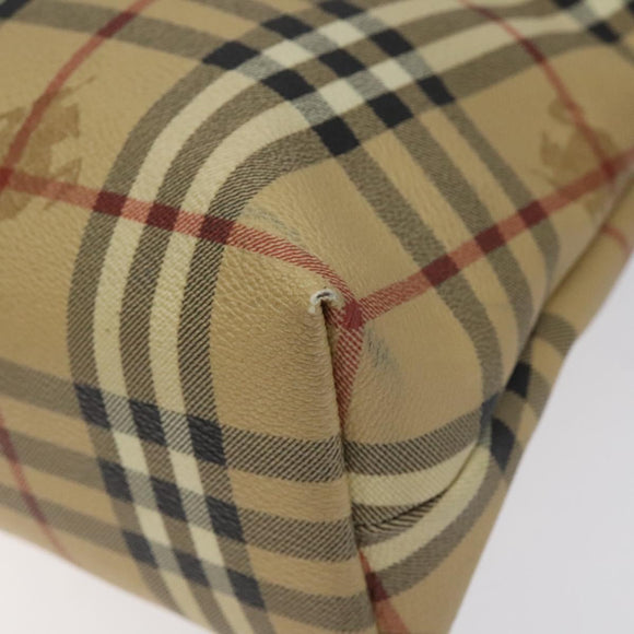 BURBERRY Nova Check Shoulder Bag PVC Beige Auth 114737
