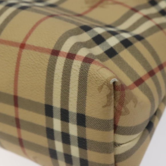BURBERRY Nova Check Shoulder Bag PVC Beige Auth 114737
