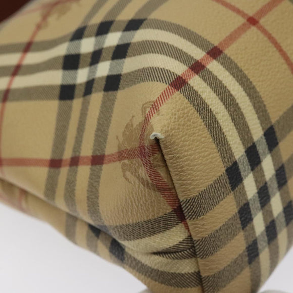 BURBERRY Nova Check Shoulder Bag PVC Beige Auth 114737