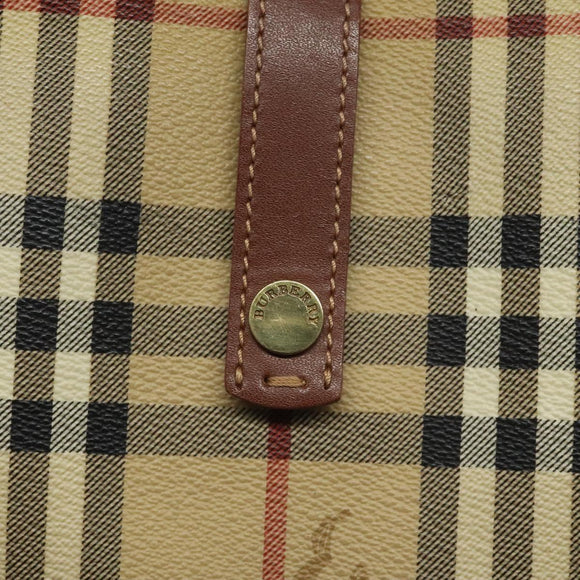 BURBERRY Nova Check Shoulder Bag PVC Beige Auth 114737