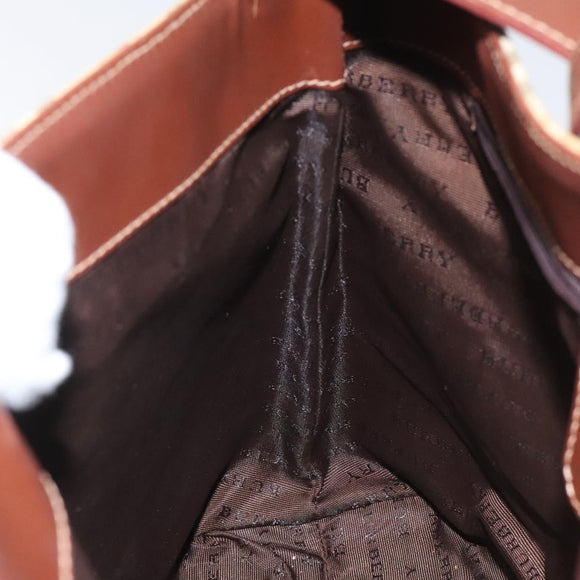 BURBERRY Nova Check Shoulder Bag PVC Beige Auth 114737