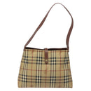 BURBERRY Nova Check Shoulder Bag PVC Beige Auth 114737-13