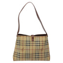 BURBERRY Nova Check Shoulder Bag PVC Beige Auth 114737-2