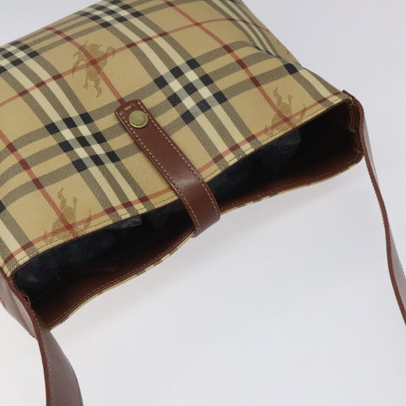 BURBERRY Nova Check Shoulder Bag PVC Beige Auth 114737