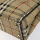 Burberrys Nova Check Tote Bag PVC Leather Beige Gold Auth 114747-9