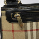 Burberrys Nova Check Tote Bag PVC Leather Beige Gold Auth 114747-10