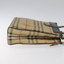 Burberrys Nova Check Tote Bag PVC Leather Beige Gold Auth 114747-3